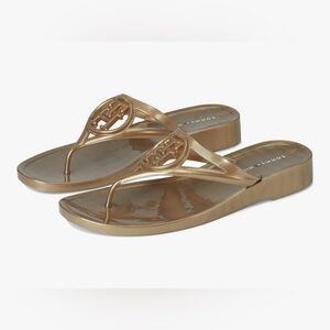 Tommy Hilfiger Vedna Gold Flat Jelly Sandal Women's Size 9 (NWT)